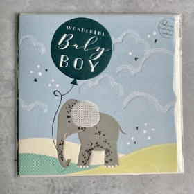 Baby Boy Elephant Greetings Card