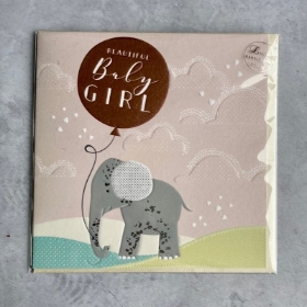 Baby Girl Elephant Greetings Card